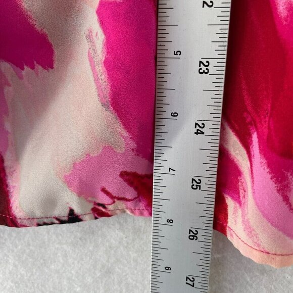 Halogen Blouse Womens 1 XL Pink Red Black Floral Long Sleeve V-Neck Pullover - Picture 6 of 11